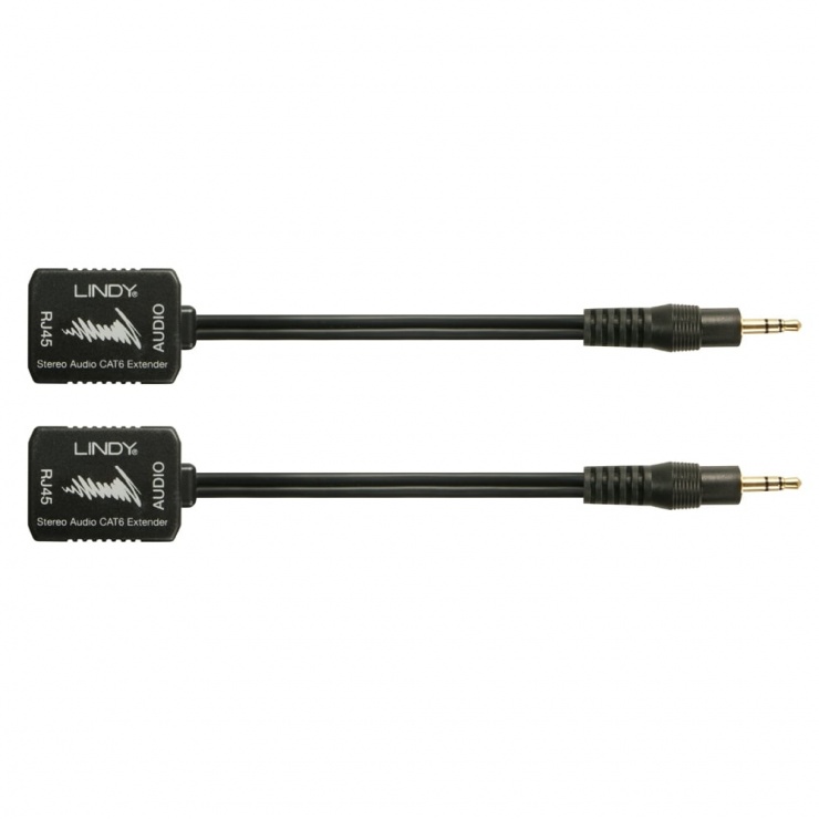 Imagine Extender jack audio 3.5mm pana la 100m CAT5/6, Lindy L70450