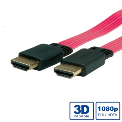 Imagine Cablu HDMI cu Ethernet v1.4 Ultra Slim 2m, Roline 11.04.5539