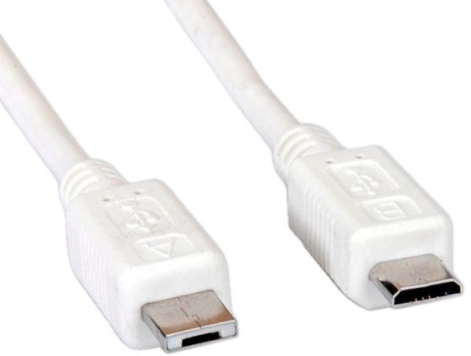 Imagine Cablu micro USB-A la micro USB-B 2.0 T-T 1.8m Alb, Value 11.99.8753-3
