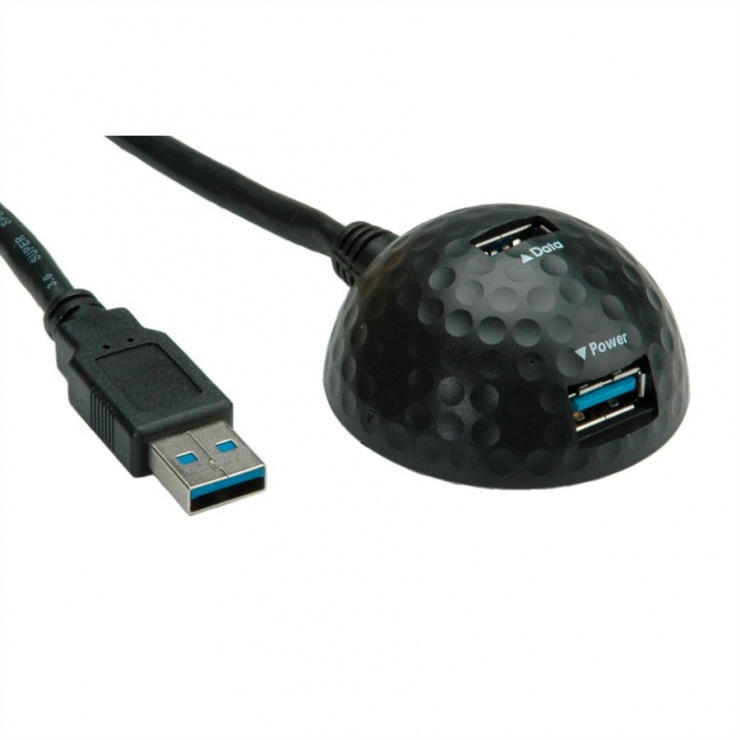 Imagine HUB USB 3.0-A la 2 x USB-A T-M Negru 1.5m, Value 11.99.8999-1