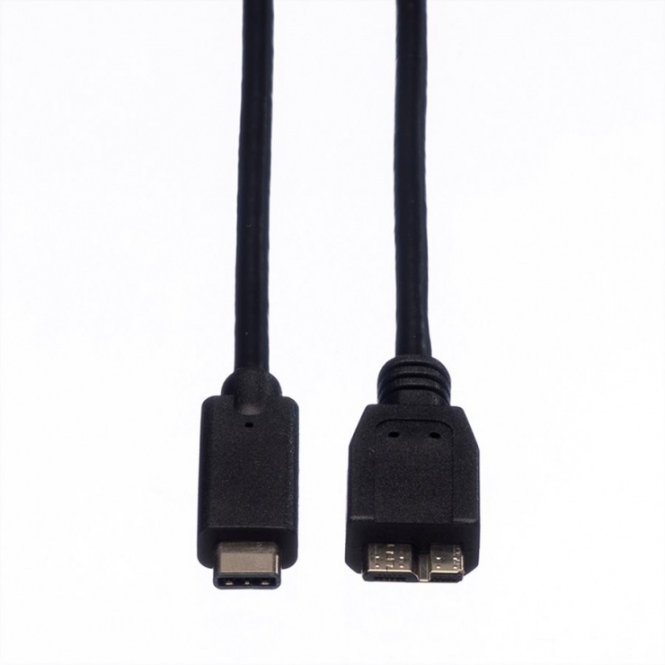 Imagine Cablu USB tip C la micro USB 3.1-B 1m, Roline 11.02.9006-1