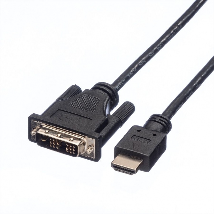 Imagine Cablu HDMI la DVI 18+1 pini T-T 10m, Roline 11.04.5553-1