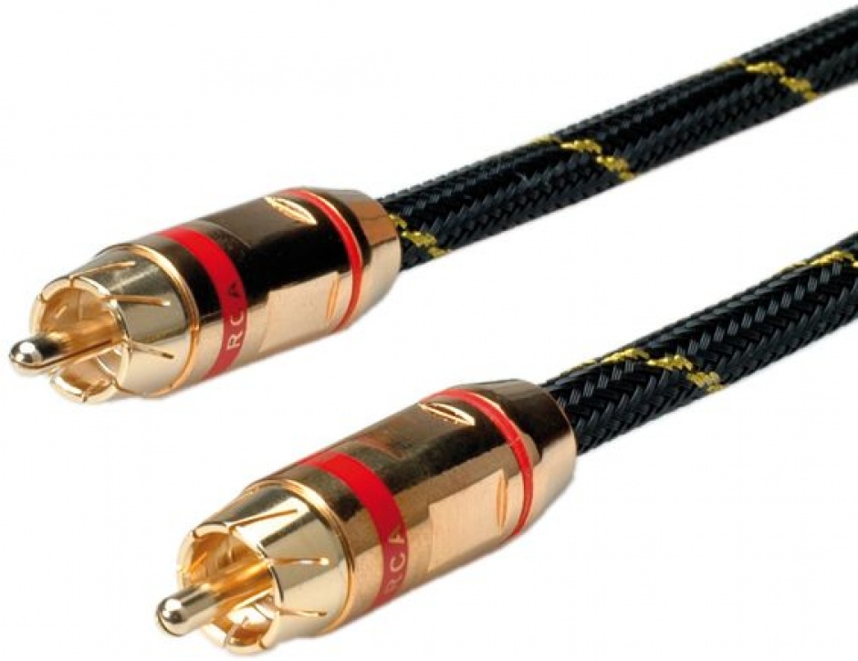 Imagine Cablu GOLD audio RCA simplex rosu T-T 2.5m, Roline 11.09.4231