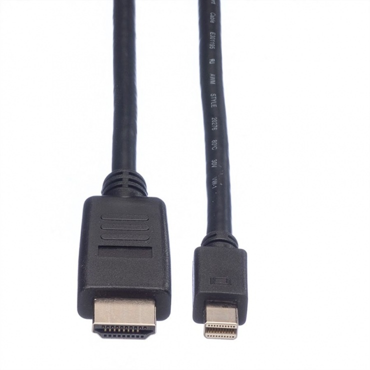 Imagine Cablu Mini Displayport la HDMI Full HD T-T 2m Negru, Value 11.99.5791-1