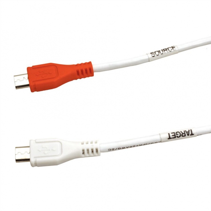 Imagine Cablu de incarcare micro USB-B T-T Alb 0.3m, Value 11.99.8307-4