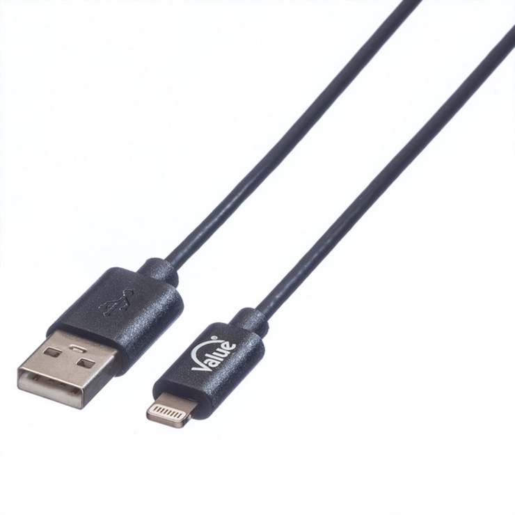 Imagine Cablu de date si alimentare pentru IPhone Lightning 6/5/5C/5S 0.15m, Value 11.99.8326