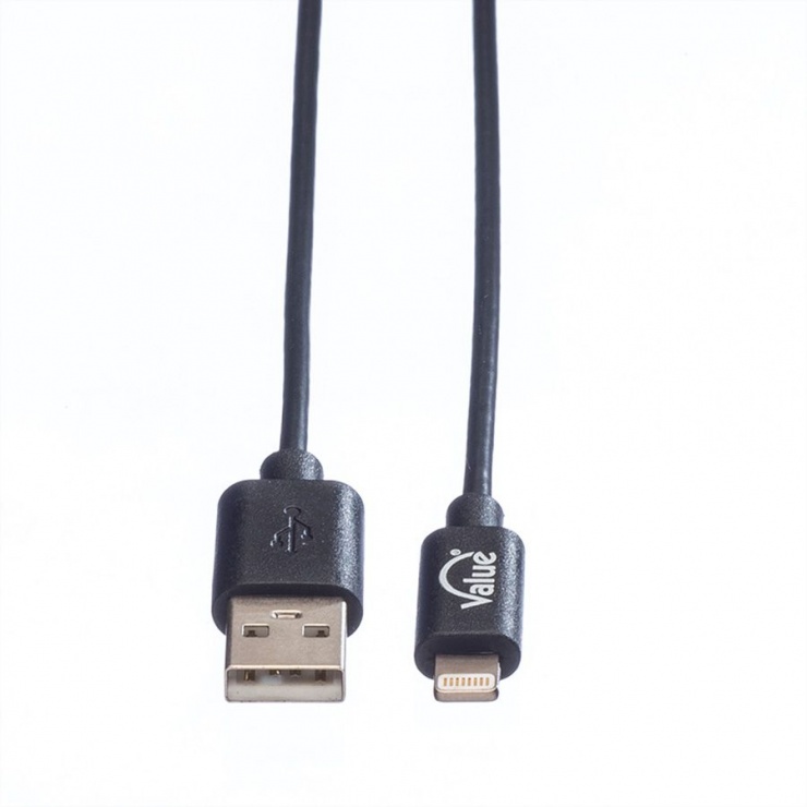 Imagine Cablu de date si alimentare pentru IPhone Lightning 6/5/5C/5S 1.8 m, Value 11.99.8322-2