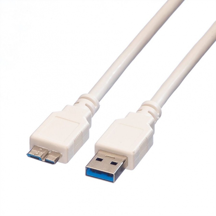 Imagine Cablu USB 3.0 la micro USB-B T-T Alb 3m, Value 11.99.8877