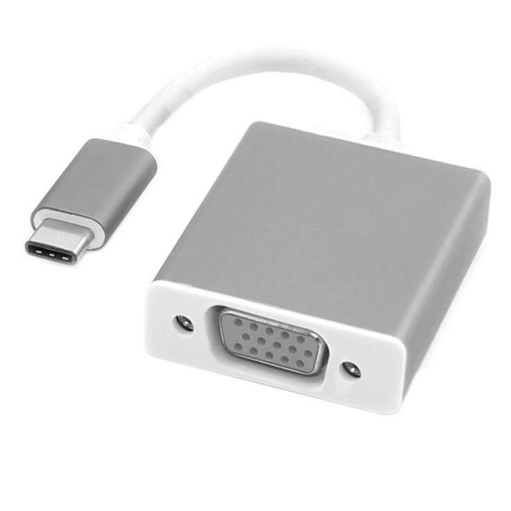 Imagine Adaptor USB 3.1 tip C la VGA T-M Aluminiu, Roline 12.03.3200