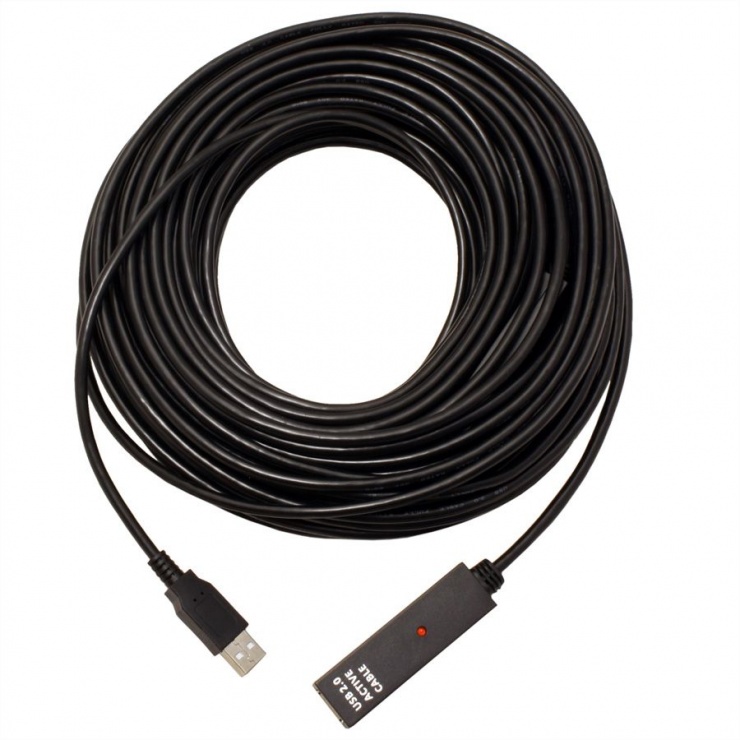 Imagine Cablu prelungitor USB 2.0 activ T-M 30m, Value 12.99.1111-3