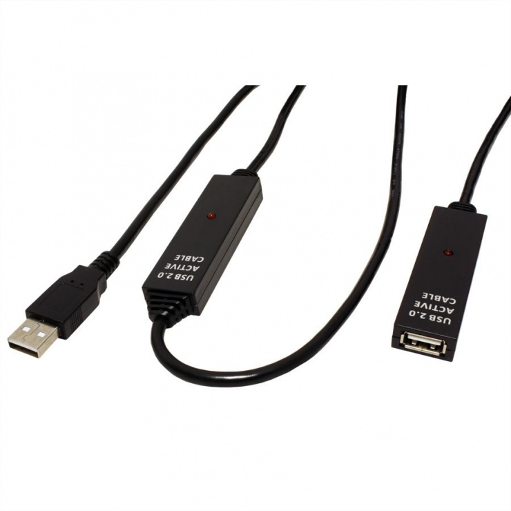Imagine Cablu prelungitor USB 2.0 activ T-M 30m, Value 12.99.1111-5