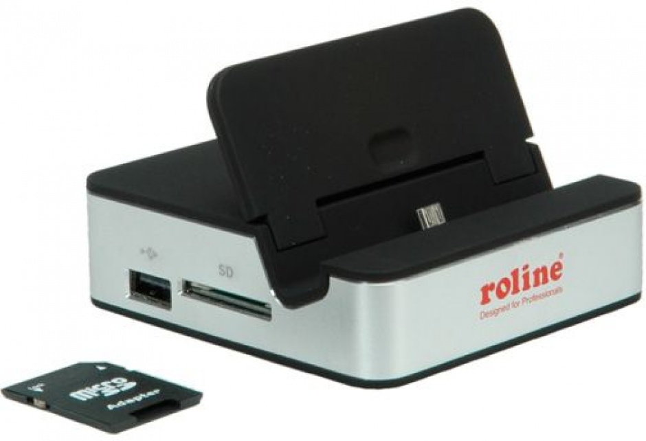 Imagine Docking pentru Samsung MHL 11 pini + Cititor de carduri + USB 2.0, Roline 12.02.1140