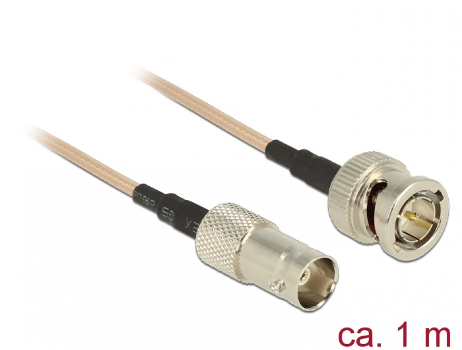 Imagine Cablu prelungitor BNC T-M RG-179 1m, Delock 12490