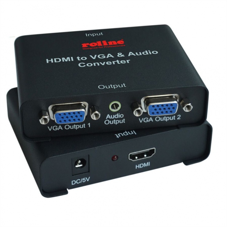 Imagine Adaptor HDMI la 2 x VGA, Roline 14.01.3526