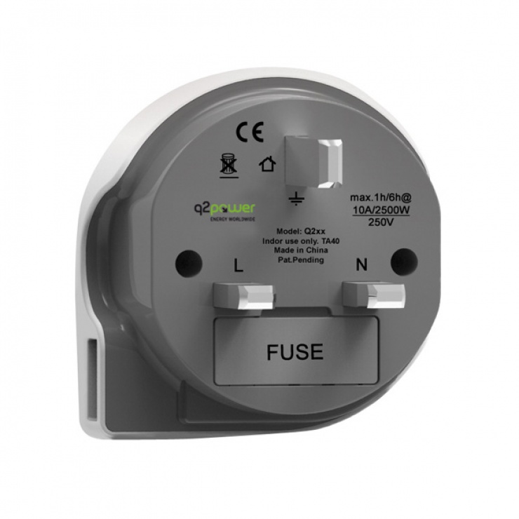 Imagine Adaptor World (EU, USA, UK) la UK + 1 x USB 2.1A, Q2POWER 19.07.1577