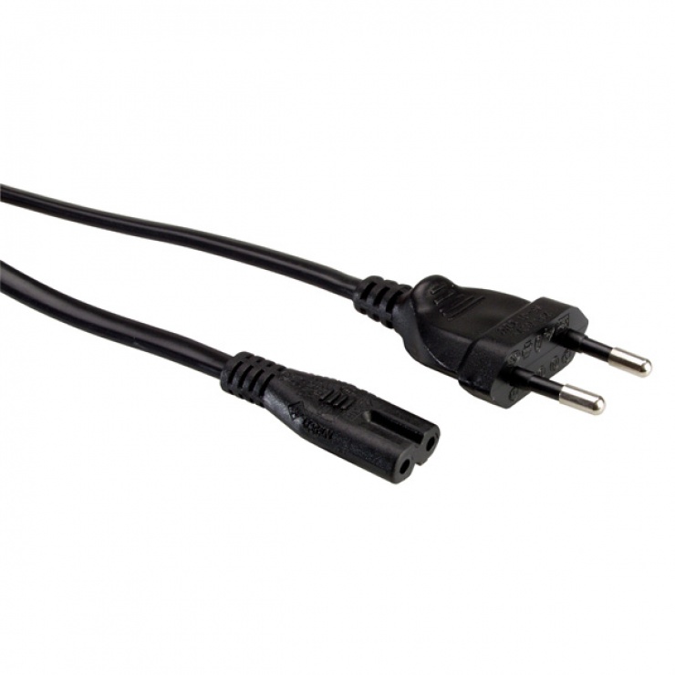 Imagine Cablu alimentare Euro la IEC C7 (casetofon) 2 pini 1.8m, Value 19.99.2096
