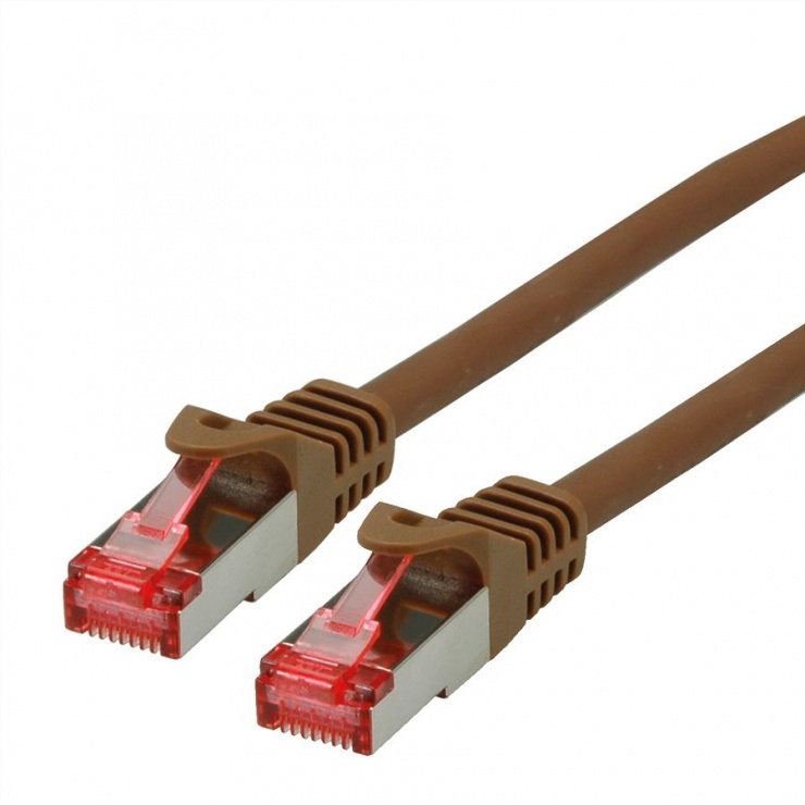 Imagine Cablu de retea SFTP cat 6 Component Level LSOH maro 0.5m, Roline 21.15.2680