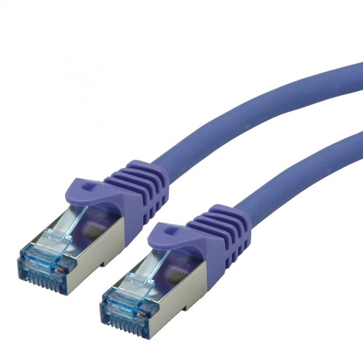 Imagine Cablu de retea S/FTP Cat.6A, Component Level, LSOH mov 2m, Roline 21.15.2932
