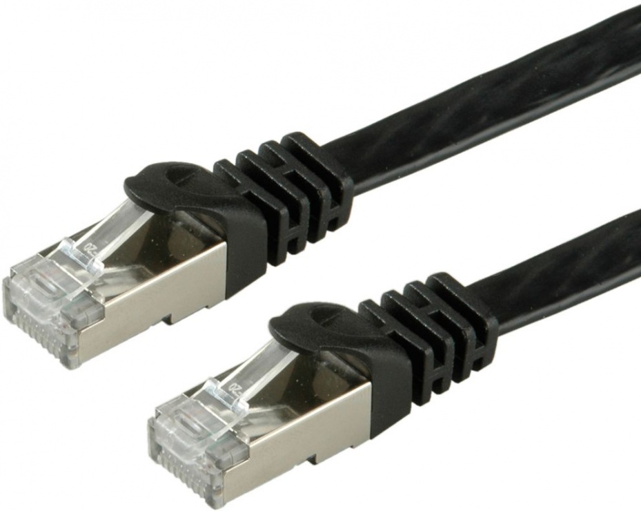 Imagine Cablu de retea FTP cat. 6 0.5m Flat Negru, Value 21.99.0970