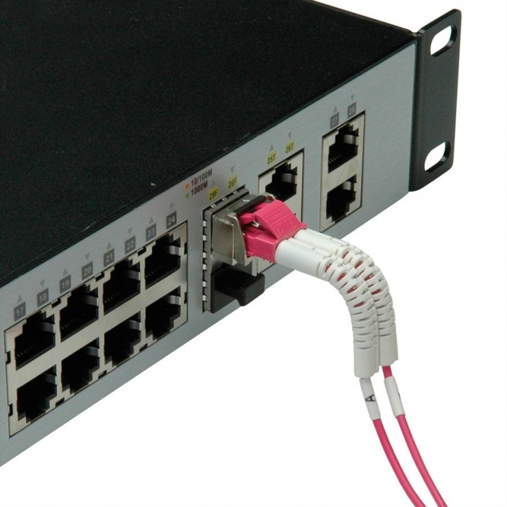Imagine Cablu fibra optica LC-LC OM4 cablu flexibil (unghi) 1m, Value 21.99.8791