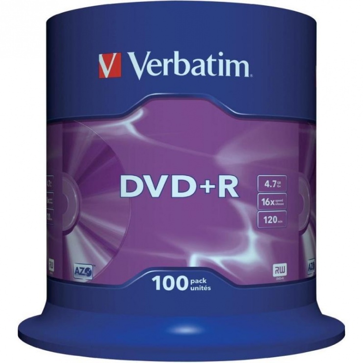 Imagine DVD+R Verbatin Matt Silver SL 16X 4.7GB 100buc