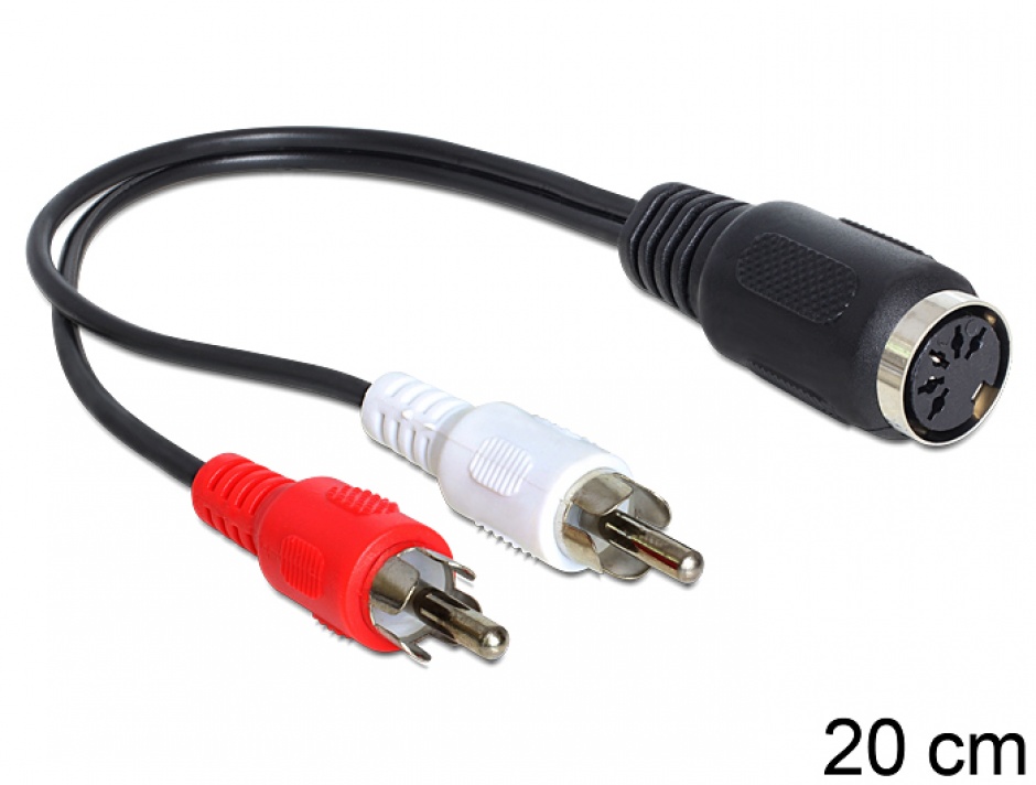 Imagine Cablu DIN diode jack 5 poli la 2 x RCA 0.2m, Delock 84492