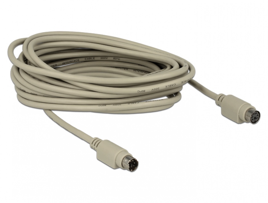 Imagine Cablu prelungitor PS/2 miniDIN T-M 5m, Delock 84072-1