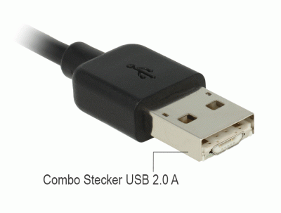Imagine Cablu de alimentare USB 2.0 + micro USB-B la USB T-T OTG 50cm, Delock 83613