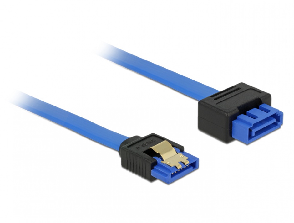 Imagine Cablu prelungitor SATA III 6 Gb/s T-M bleu latchtype 50cm, Delock 84973