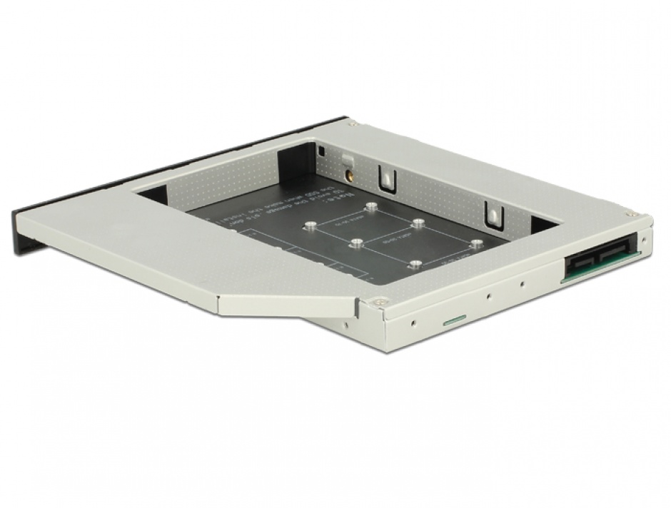 Imagine Installation frame (caddy) Slim SATA 5.25" pentru 1 x M.2 SSD Key B / 1 x mSATA SSD, Delock 62718