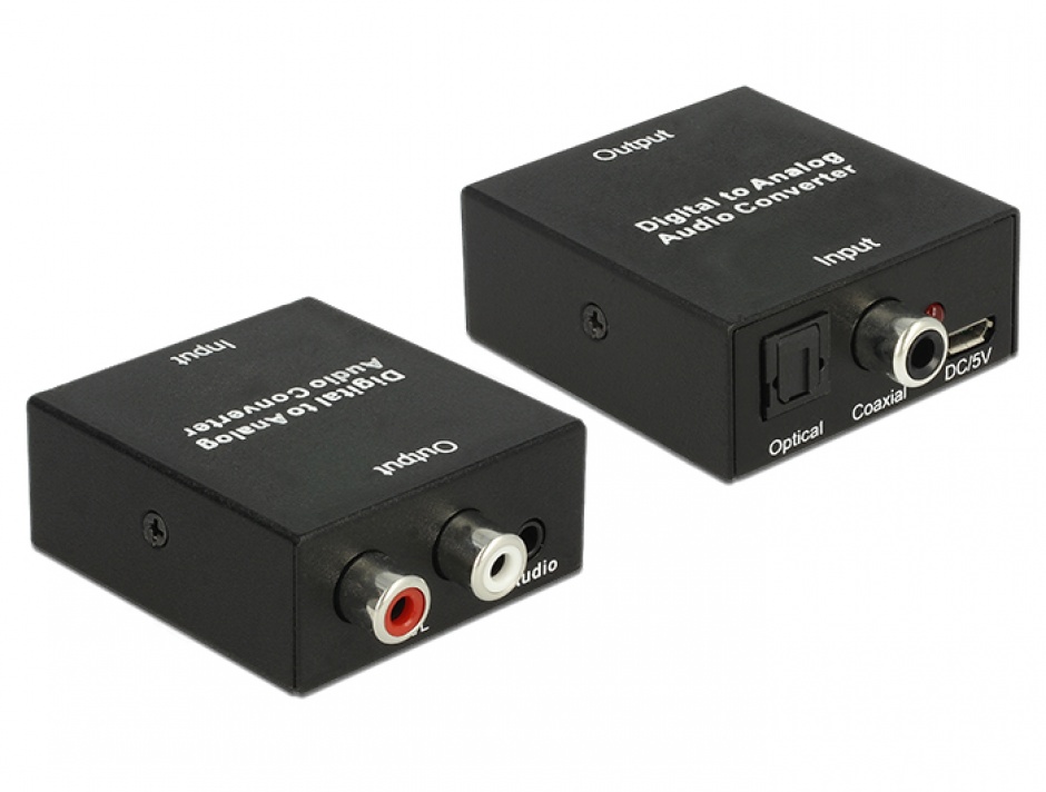 Imagine Convertor Digital la Analog cu jack stereo 3.5mm si alimentare USB, Delock 62723
