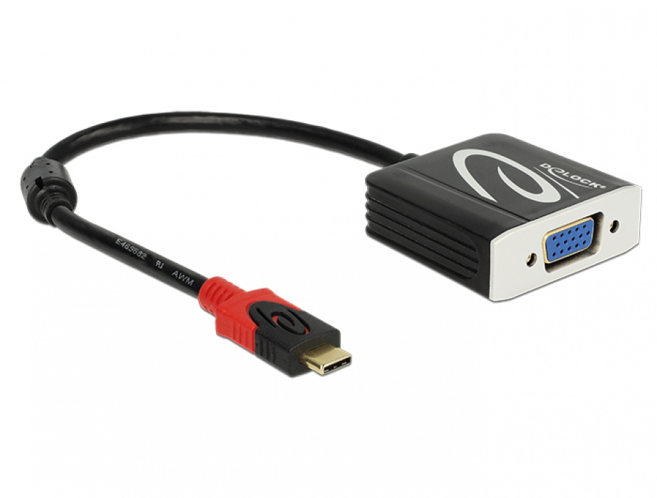 Imagine Adaptor USB tip C la VGA T-M (DP Alt Mode), Delock 62726
