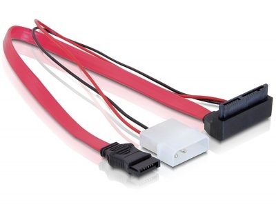 Imagine Cablu alimentare micro SATA la Molex 2 pini 5V + SATA in unghi, Delock 82550