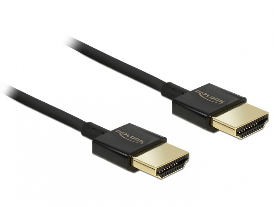 Imagine Cablu HDMI v2.0 3D 4K T-T 0.25m Slim Premium, Delock 85117