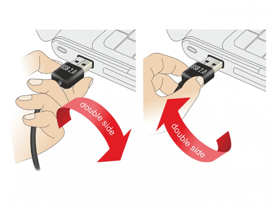 Imagine Cablu EASY-USB 2.0 tip A unghi stanga/dreapta la micro USB-B EASY-USB T-T 0.5m Alb, Delock 85170