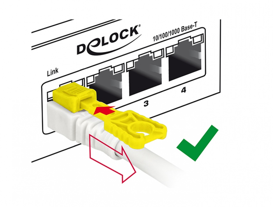 Imagine Cablu de retea RJ45 cat 6A cu sistem de blocare 2m, Delock 85332