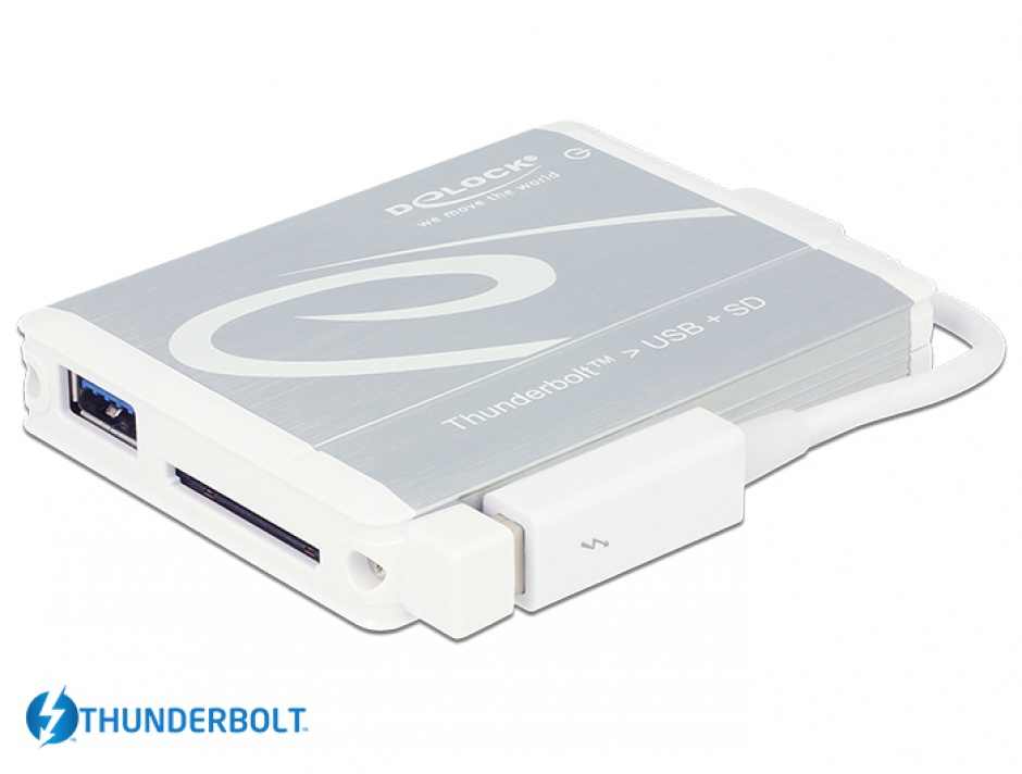 Imagine Adaptor Thunderbolt la USB 3.0 + cititor carduri SD UHS-II, Delock 91723