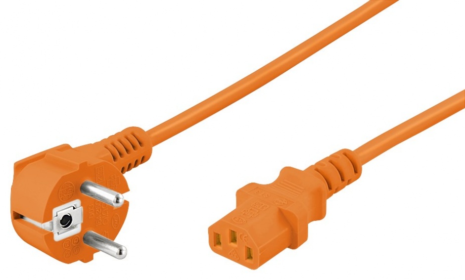 Imagine Cablu alimentare PC IEC C13 2m Orange, Goobay W95288