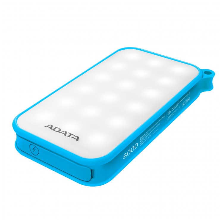 Imagine POWER BANK ADATA D8000L 8.000 mAh, certificare waterproof IP54, Orange