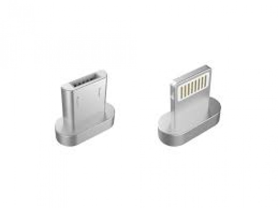 Imagine Cablu micro USB + Lightning magnetic 1m Silver, Gembird