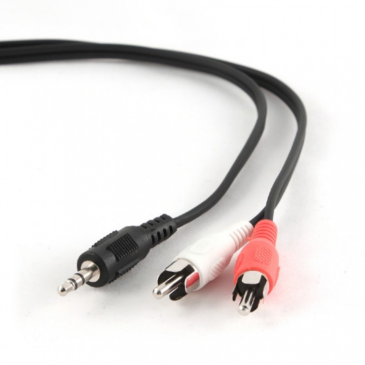 Imagine Cablu audio stereo Jack 3.5mm la 2 x RCA T-T 1.5m, Gembird CCA-458