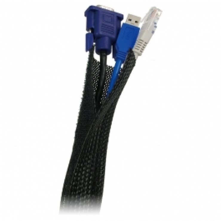 Imagine Plasa fixare cabluri 1,8m, black, Logilink KAB0006