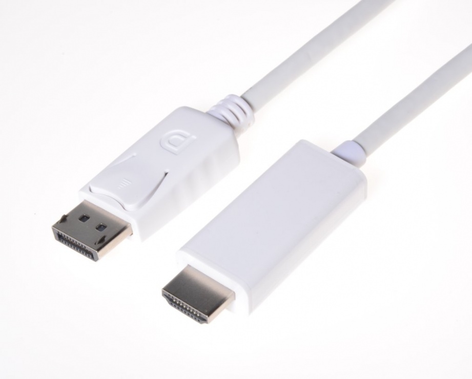 Imagine Cablu DisplayPort la HDMI 1m T-T Alb