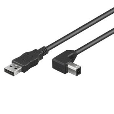 Imagine Cablu imprimanta USB 2.0 A - B unghi 90 grade T-T 2m Negru, KU2AB2-90
