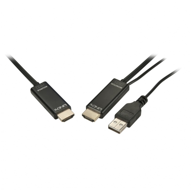 Imagine Cablu HDMI 2.0 Hybrid Fibra optica 4K T-T 10m Negru, Lindy L38274-1