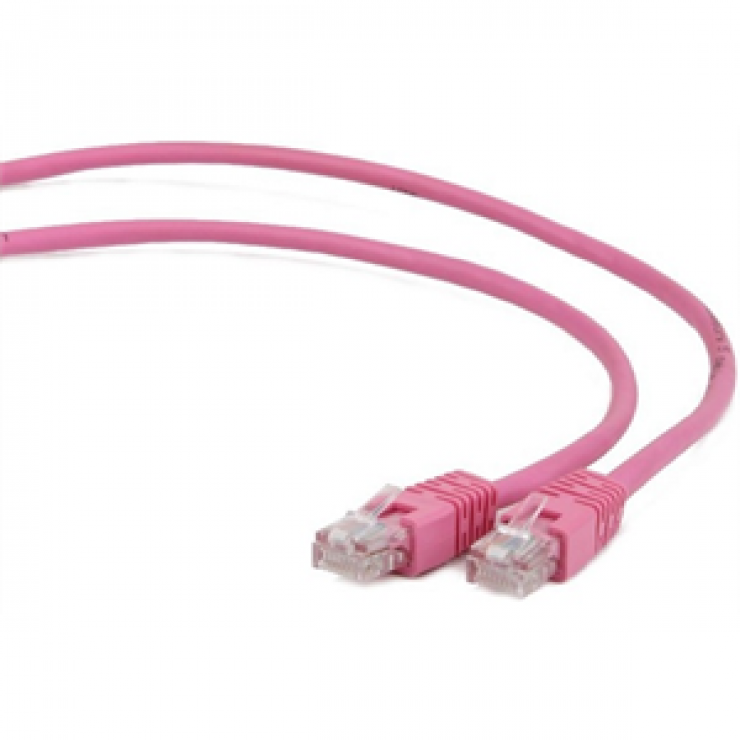 Imagine Cablu retea UTP Cat 5e 3m roz, Gembird PP12-3M/RO