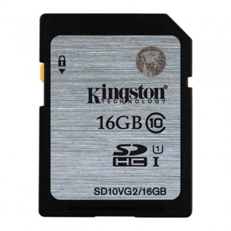 Imagine Card memorie SDHC 16GB clasa 10, Kingston