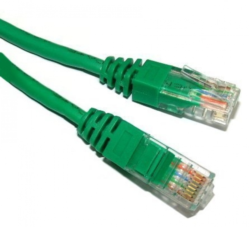 Imagine Cablu de retea UTP cat 5e 0.5m Verde, Spacer SP-PT-CAT5-0.5M-G