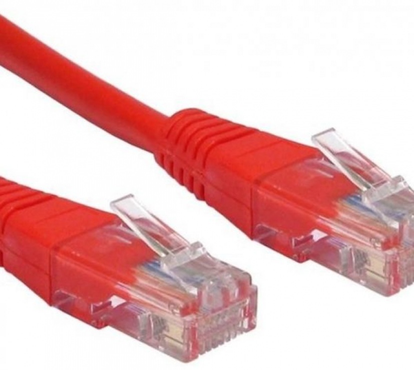 Imagine Cablu de retea UTP cat 5e 1m rosu, Spacer SP-PT-CAT5-1M-R