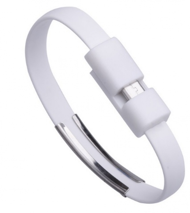 Imagine Cablu tip bratara micro USB-B la USB-A 0.2m Alb